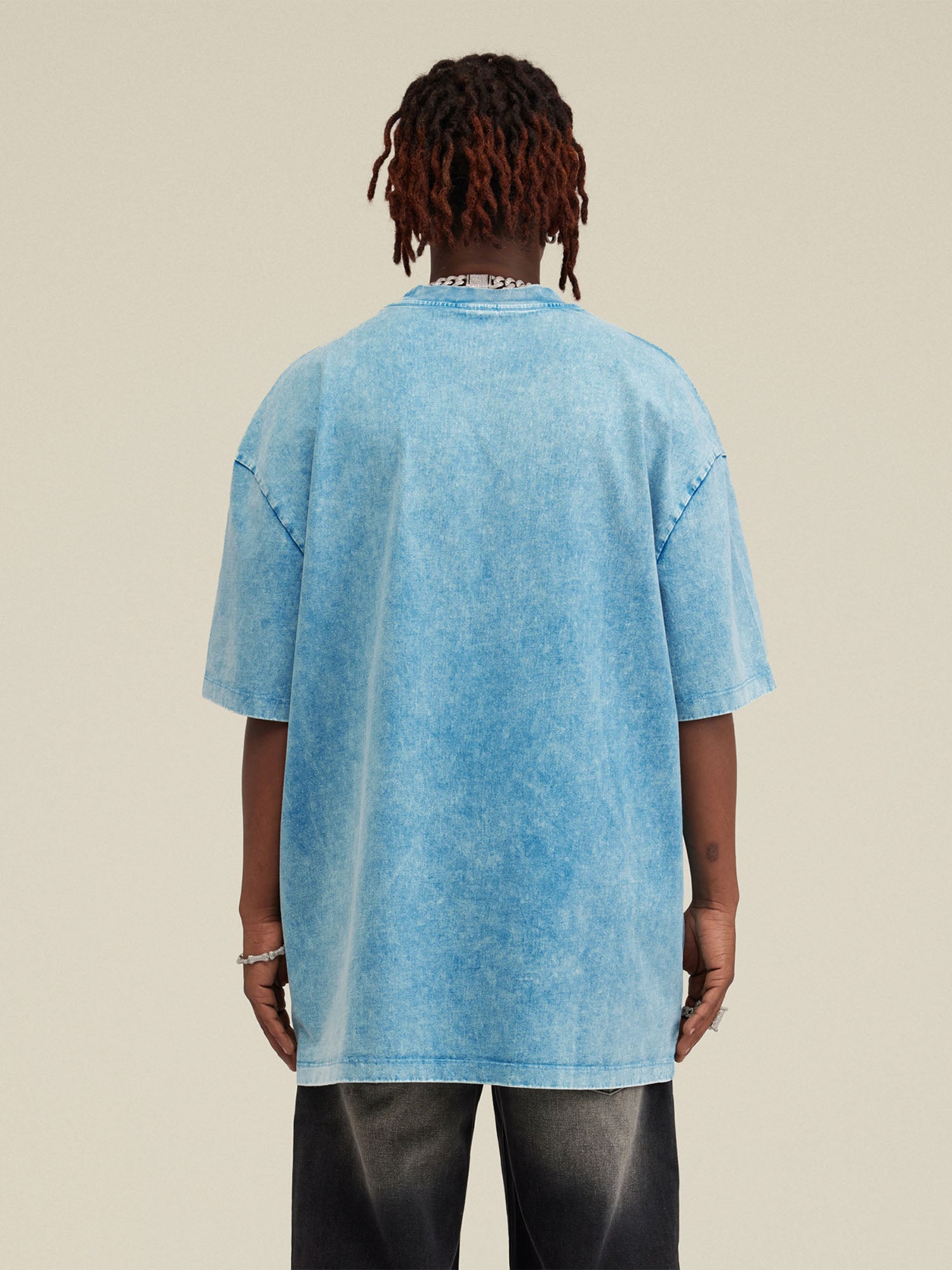 Blaues Oversize Y2K T-Shirt
